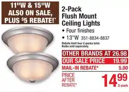Menards 2-Pack Flush Mount Ceiling Lights offer