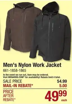 Menards Men's Nylon Work Jacket offer