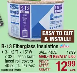 Menards R-13 Fiberglass Insulation offer