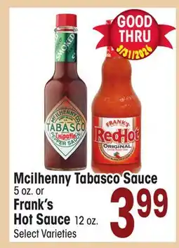 Jewel-Osco Mcilhenny Tabasco Sauce 5 oz. or Frank's Hot Sauce 12 oz offer