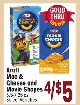 Jewel-Osco Kraft Mac & Cheese and Movie Shapes offer