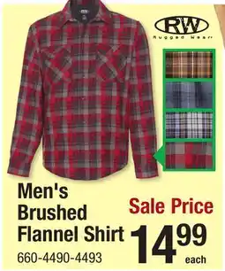 Menards Men's Brushed Flannel Shirt offer