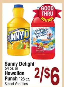 Jewel-Osco Sunny Delight 64 oz. or Hawaiian Punch 128 oz offer