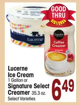 Jewel-Osco Lucerne Ice Cream 1 Gallon or Signature Select Creamer offer
