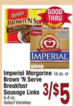 Jewel-Osco Imperial Margarine 16 oz. or Brown 'N Serve Breakfast Sausage Links offer