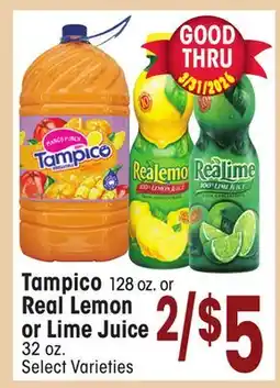 Jewel-Osco Tampico 128 oz. or Real Lemon or Lime Juice offer