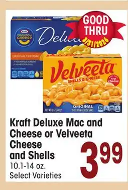 Jewel-Osco Kraft Deluxe Mac and Cheese or Velveeta Cheese and Shells offer