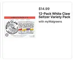 Walgreens 12-Pack White Claw Seltzer Variety Pack offer
