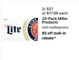 Walgreens 24-Pack Miller Products offer