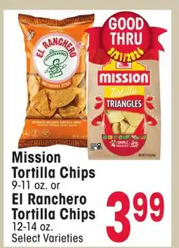 Jewel-Osco Mission Tortilla Chips 9-11 oz. or El Ranchero El Ranchero Tortilla Chips 12-14 oz offer