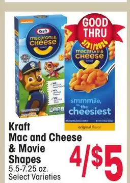 Jewel-Osco Kraft Mac and Cheese & Movie & Shapes offer