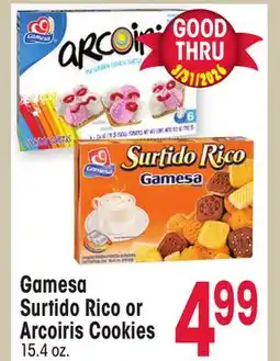Jewel-Osco Gamesa Surtido Rico or Arcoiris Cookies offer