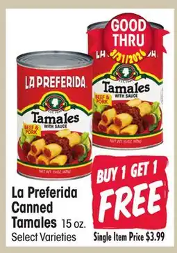 Jewel-Osco La Preferida Canned Canned Tamales offer