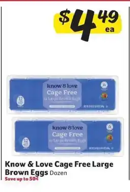 Winn Dixie Know & Love Cage Free Large Brown Eggs offer