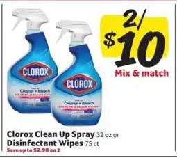 Winn Dixie Clorox Clean Up Spray or Disinfectant Wipes offer