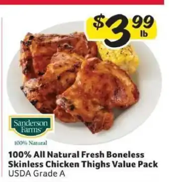 100% All Natural Fresh Boneless Skinless Chicken Thighs Value Pack
