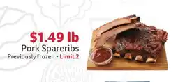 Winn Dixie Pork Spareribs offer