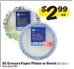 Winn Dixie SE Grocers Paper Plates or Bowls offer