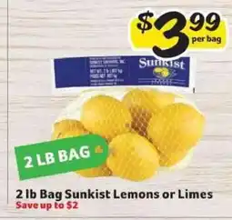 Winn Dixie 2 lb Bag Sunkist Lemons or Limes offer