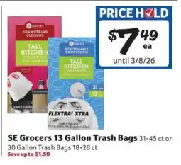 Winn Dixie SE Grocers 13 Gallon Trash Bags offer