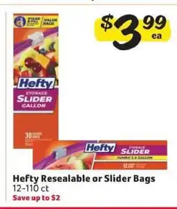 Winn Dixie Hefty Resealable or Slider Bags offer
