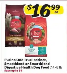 Winn Dixie Purina One True Instinct, Smartblend or Smartblend Digestive Health Dog Food offer