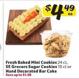 Winn Dixie Fresh Baked Mini Cookies, SE Grocers Sugar Cookies, Hand Decorated Bar Cake offer