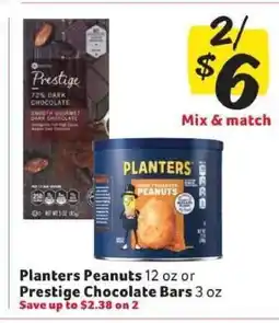 Winn Dixie Planters Peanuts or Prestige Chocolate Bars offer