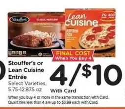 Kroger Stouffer's or Lean Cuisine Entrée offer