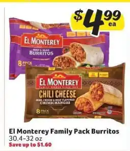 Winn Dixie El Monterey Family Pack Burritos offer
