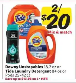 Winn Dixie Downy Unstopables or Tide Laundry Detergent offer