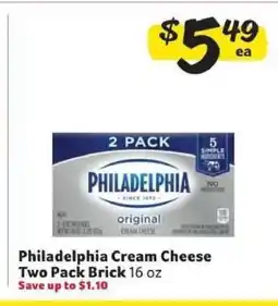 Winn Dixie Philadelphia Cream Cheese Two Pack Brick offer
