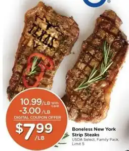 Kroger Boneless New York Strip Steaks offer