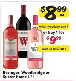 Winn Dixie Beringer, Woodbridge or Sutter Home offer