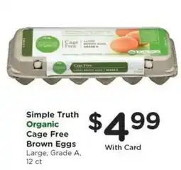 Kroger Simple Truth Organic Cage Free Brown Eggs offer