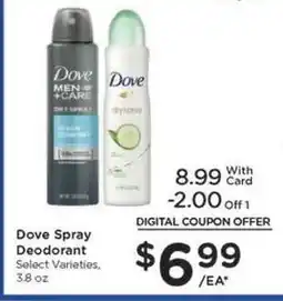 Kroger Dove Spray Deodorant offer