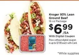 Kroger Kroger 93% Lean Ground Beef offer