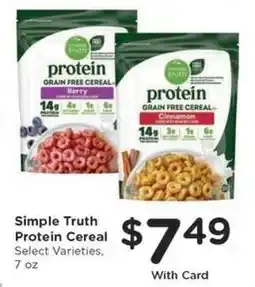 Kroger Simple Truth Protein Cereal offer