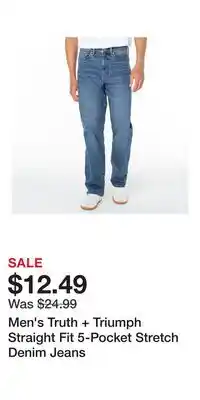 Kohl's Men's Truth + Triumph Straight Fit 5-Pocket Stretch Denim Jeans offer