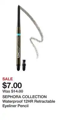 Kohl's SEPHORA COLLECTION Waterproof 12HR Retractable Eyeliner Pencil offer