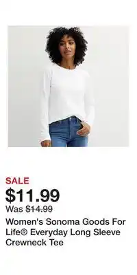 Kohl's Women's Sonoma Goods For Life Everyday Long Sleeve Crewneck Tee offer