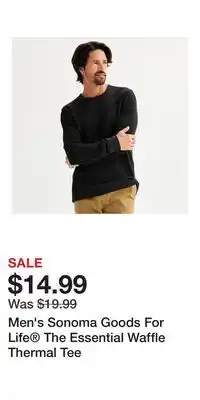 Kohl's Men's Sonoma Goods For Life The Essential Waffle Thermal Tee offer