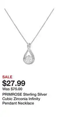 Kohl's PRIMROSE Sterling Silver Cubic Zirconia Infinity Pendant Necklace offer
