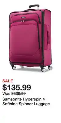 Kohl's Samsonite Hyperspin 4 Softside Spinner Luggage offer