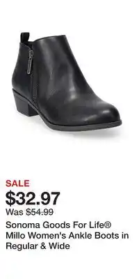 Kohl's Sonoma Goods For Life Millo Women's Ankle Boots in Regular & Wide offer