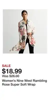 Kohl's Women's Nine West Rambling Rose Super Soft Wrap offer