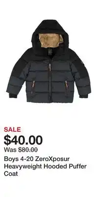 Kohl's Boys 4-20 ZeroXposur Heavyweight Hooded Puffer Coat offer