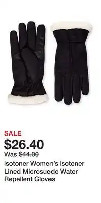Kohl's isotoner Women's isotoner Lined Microsuede Water Repellent Gloves offer