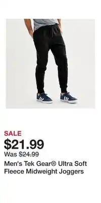 Kohl's Men's Tek Gear Ultra Soft Fleece Midweight Joggers offer
