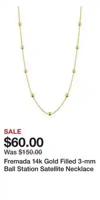 Kohl's Fremada 14k Gold Filled 3-mm Ball Station Satellite Necklace offer